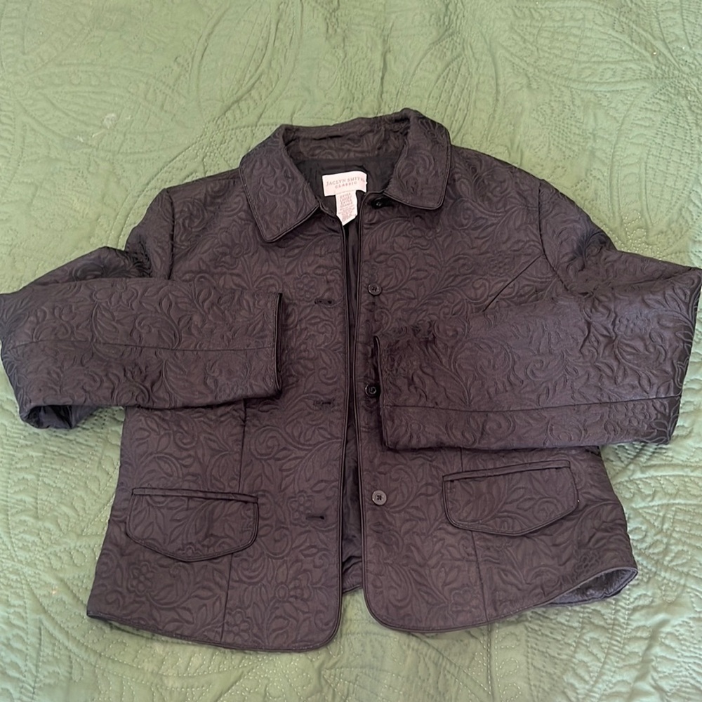 Beautiful embroidered black button up blazer
